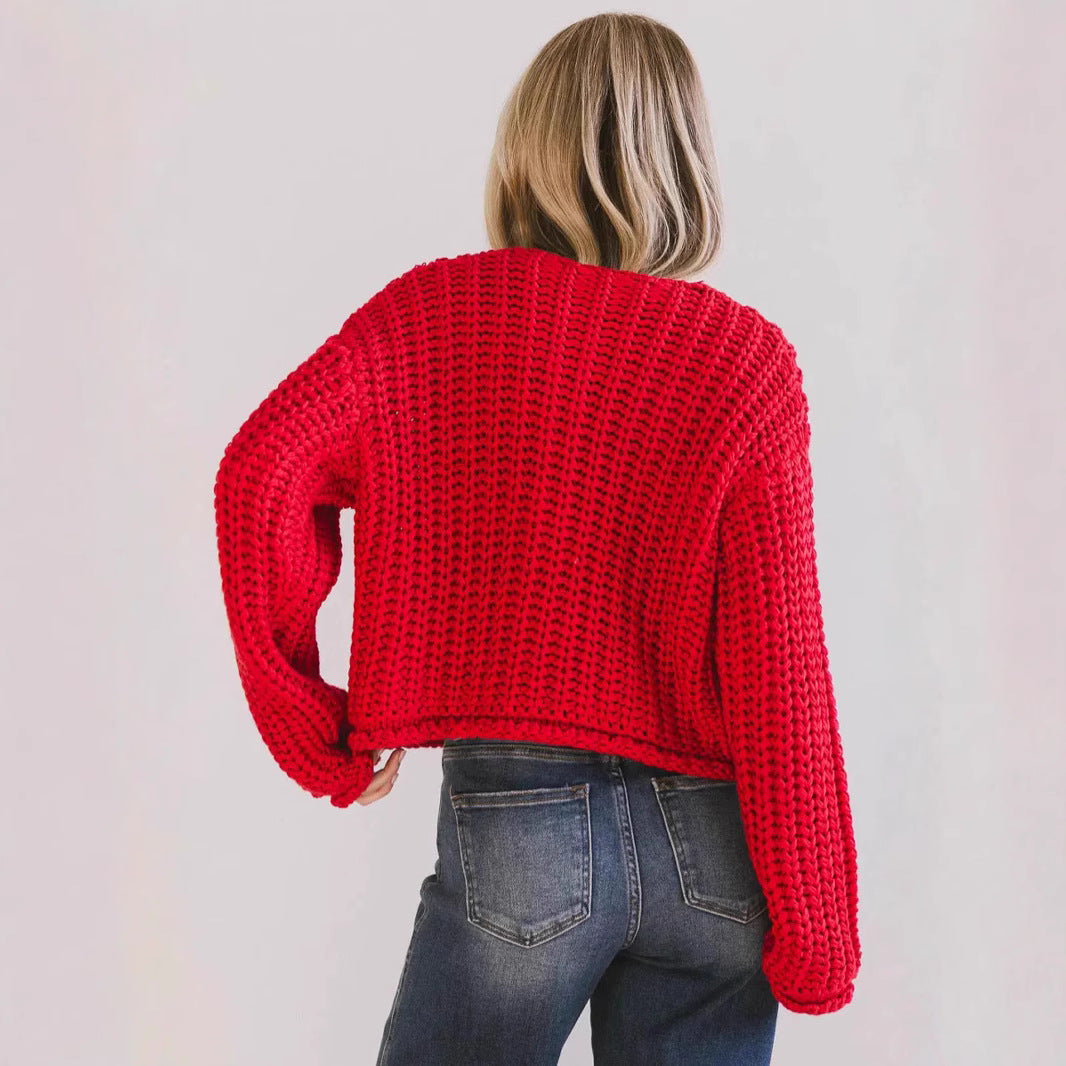 Kvinnenes koselige cardigan med gullknapper og lommer Skjora