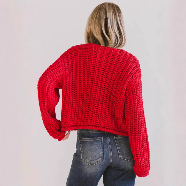 Kvinnenes koselige cardigan med gullknapper og lommer Skjora