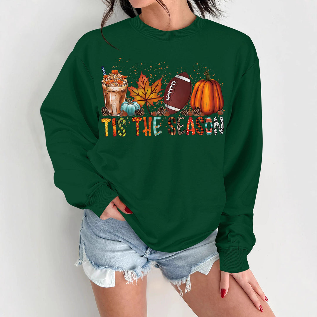 Dame sweatshirt med høstmotiv og avslappet snitt Skjora