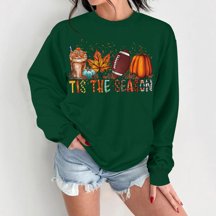 Dame sweatshirt med høstmotiv og avslappet snitt Skjora