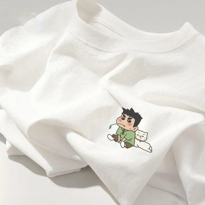 Dame sweatshirt med kreativt tegneserie-motiv Skjora