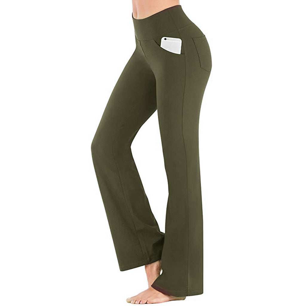 Damer yoga-bukse med høy midje og flagrende snitt Skjora