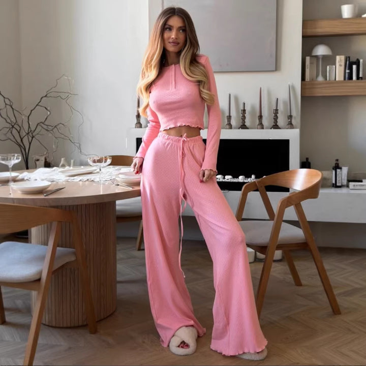 Kvinnens Casual Fritidsdress med Høy Midje og Strukturert Overflate Skjora