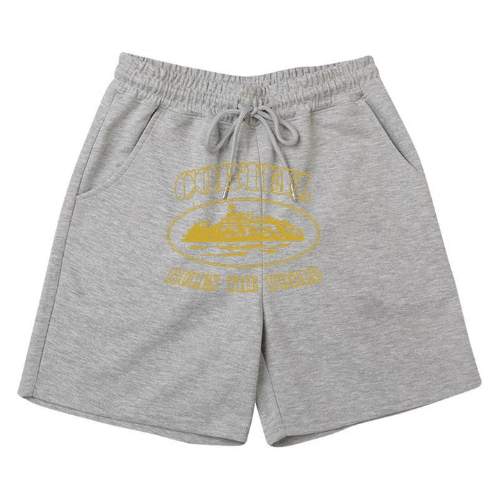 Kvinnors bekväma sweatshorts med elastisk midja och sidofickor Skjora