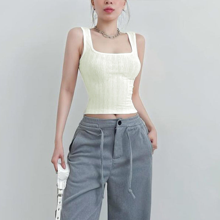 Damer sporty tanktop med stilige ribbedetaljer Skjora