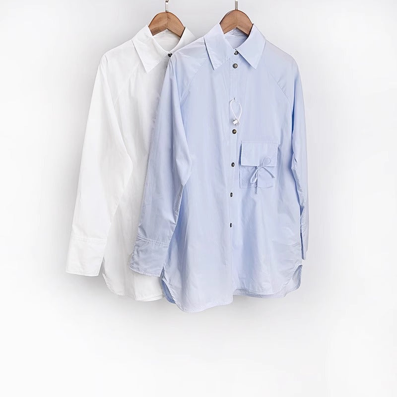 Dame Løs Oversize Skjorte med Knappledd Skjora