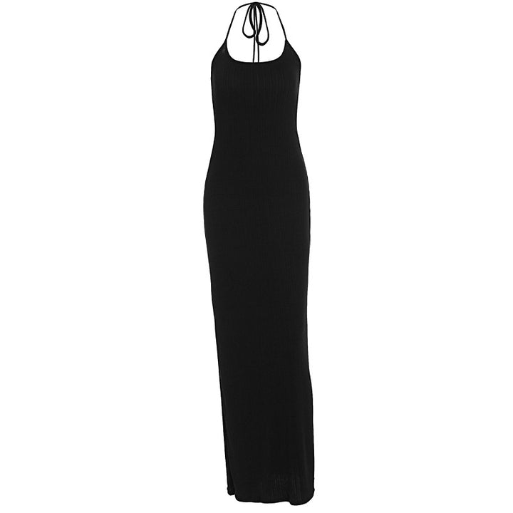 Damer elegant Maxi-kjole med flatterende snitt og raffinert halterneck Skjora
