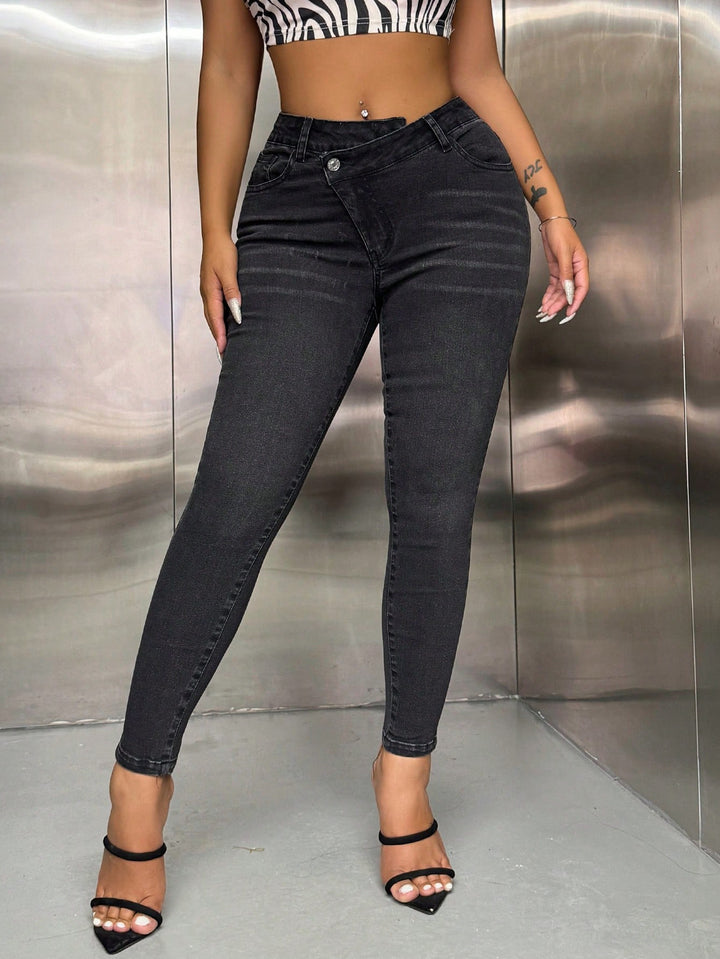 Kvinnenes Høy midje Skinny Jeans Skjora
