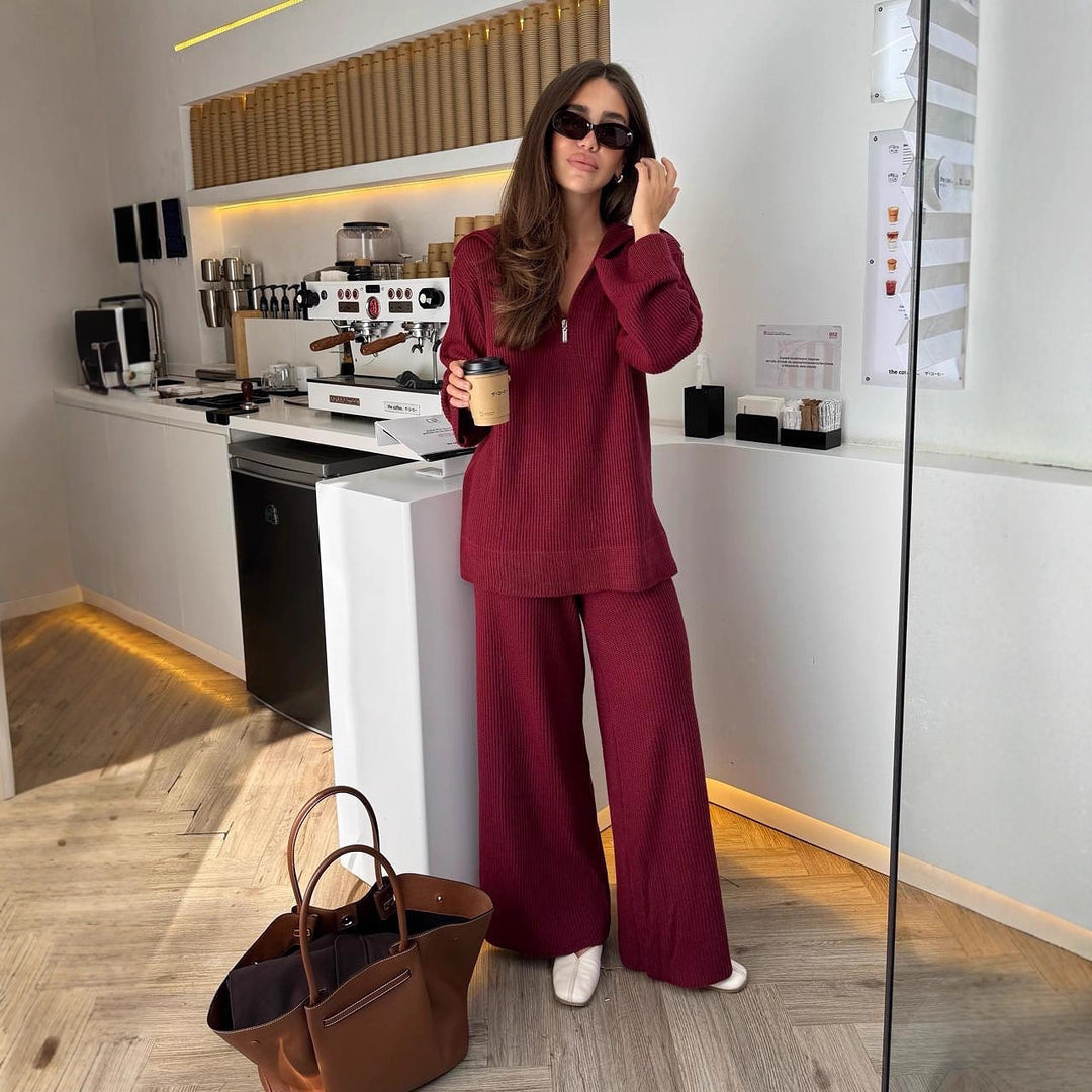 Kvinne Casual Strikkedress med Høy Krage og Løs Passform Skjora