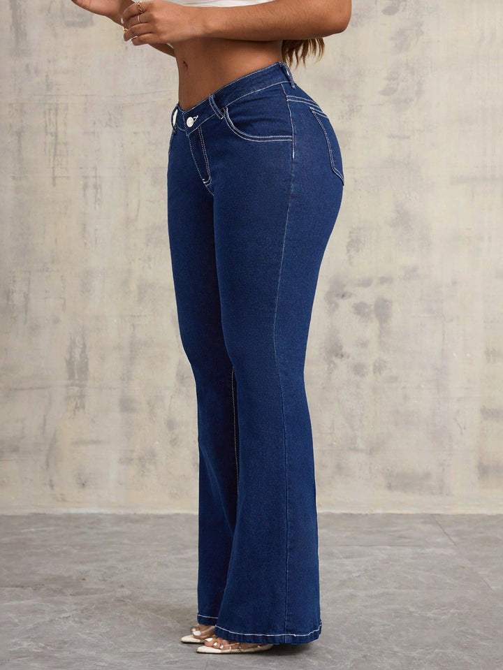 Kvinne Flared Høytliv Jeans Skjora