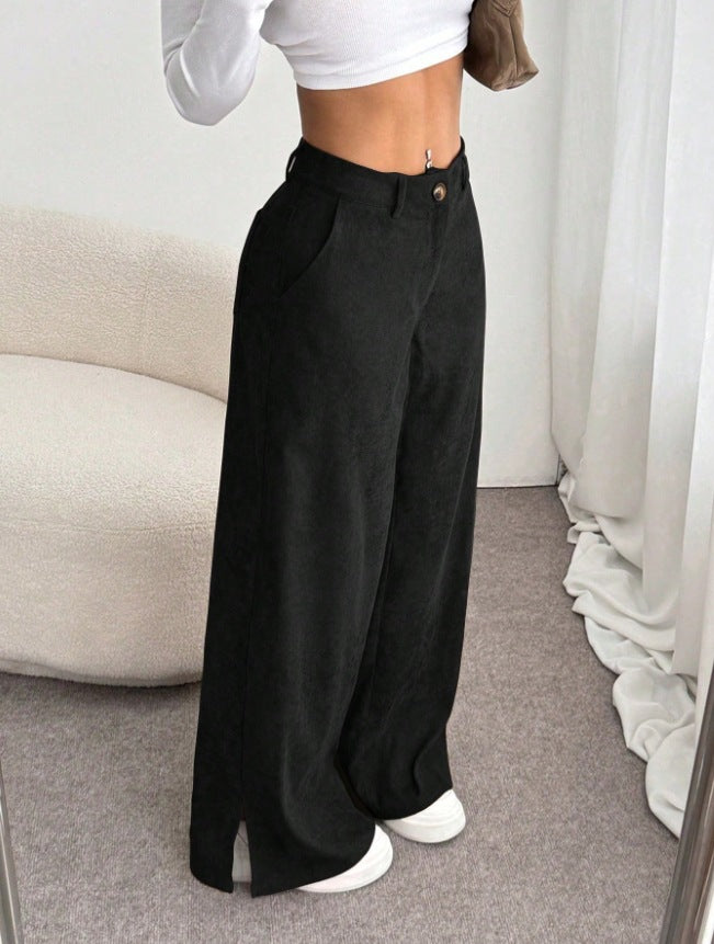 Dame Bred High-Waist Bukser Skjora