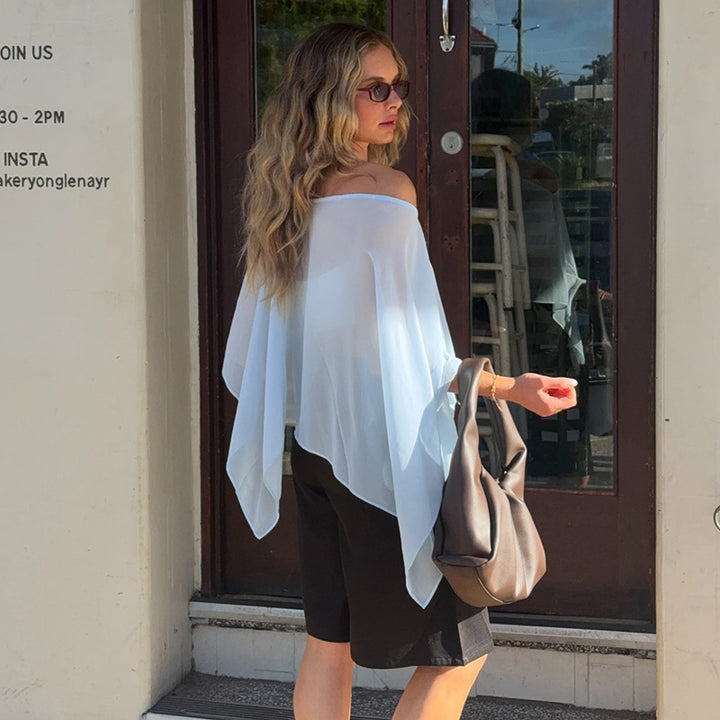 Damer elegant gjennomsiktig omslagsjakke Skjora
