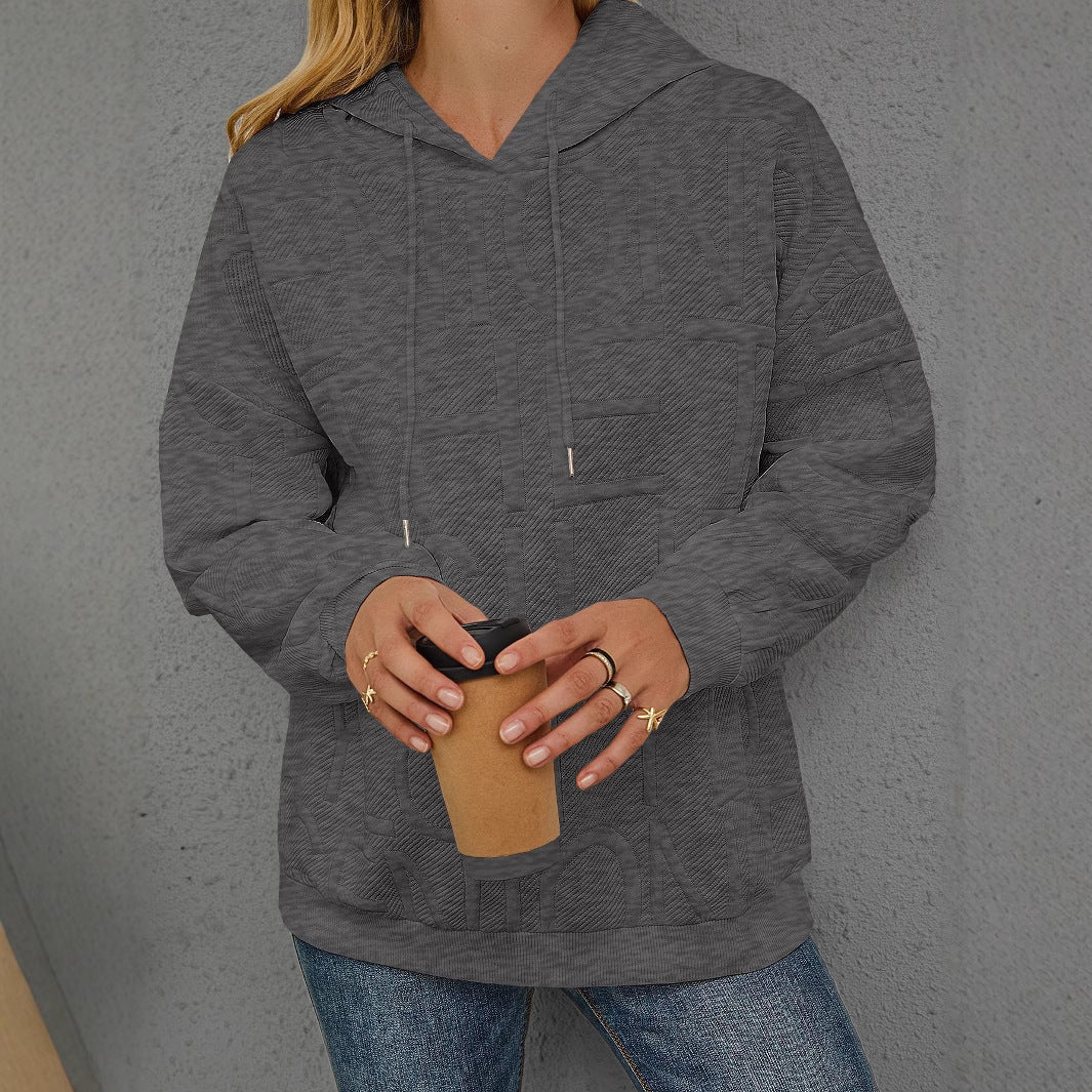 Dames oversized hettegenser med teksturdesign Skjora
