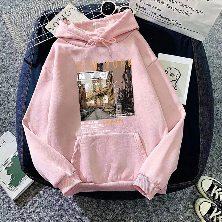 Damen Kapuzenpullover mit stylischem New York Druck Skjora