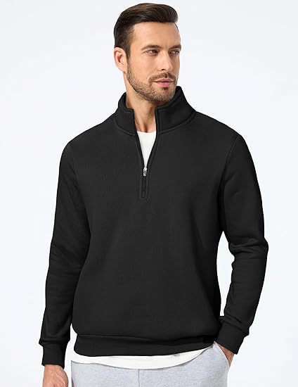 Herresweatshirt med halv glidelås og moderne snitt Skjora