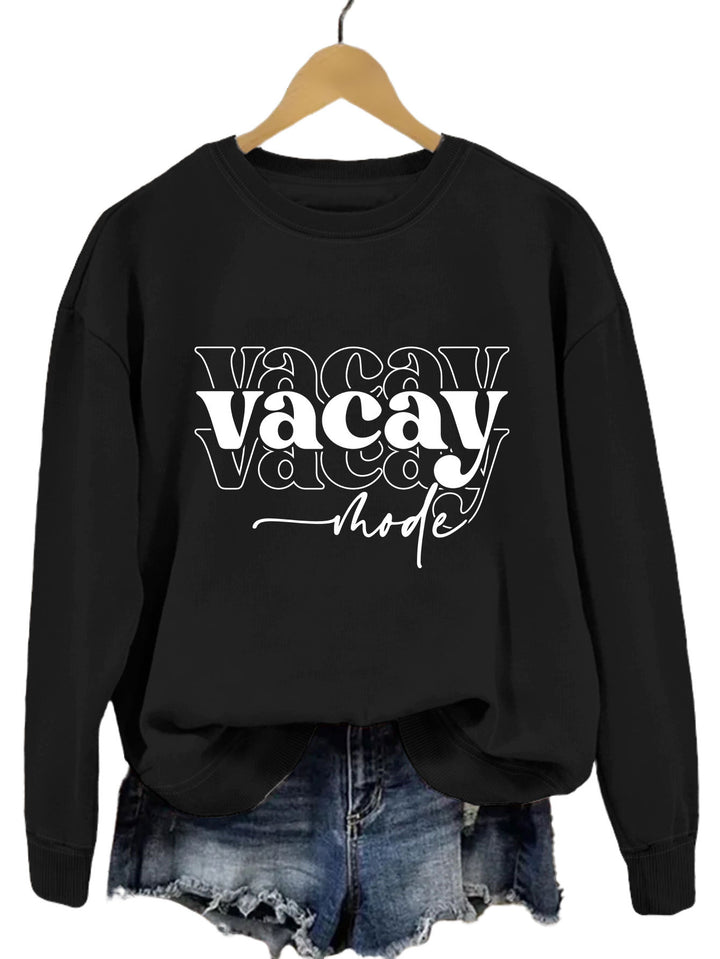 Kvinne sweatshirt med avslappet tekst og avslappet passform Skjora