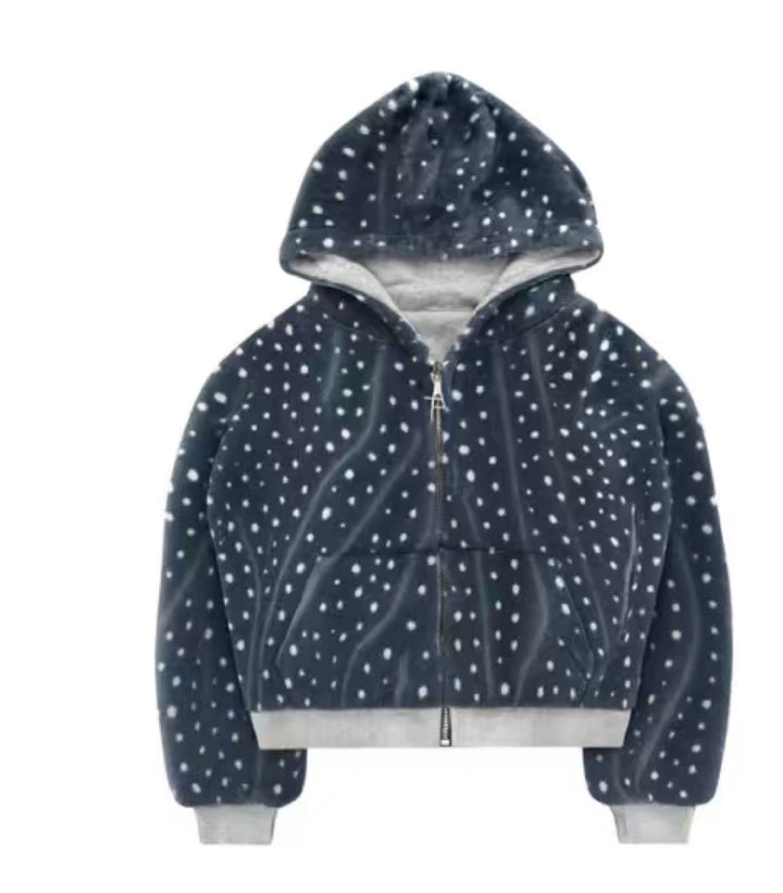 Dame hoodie jakke med trendy gradient og praktisk glidelås Skjora