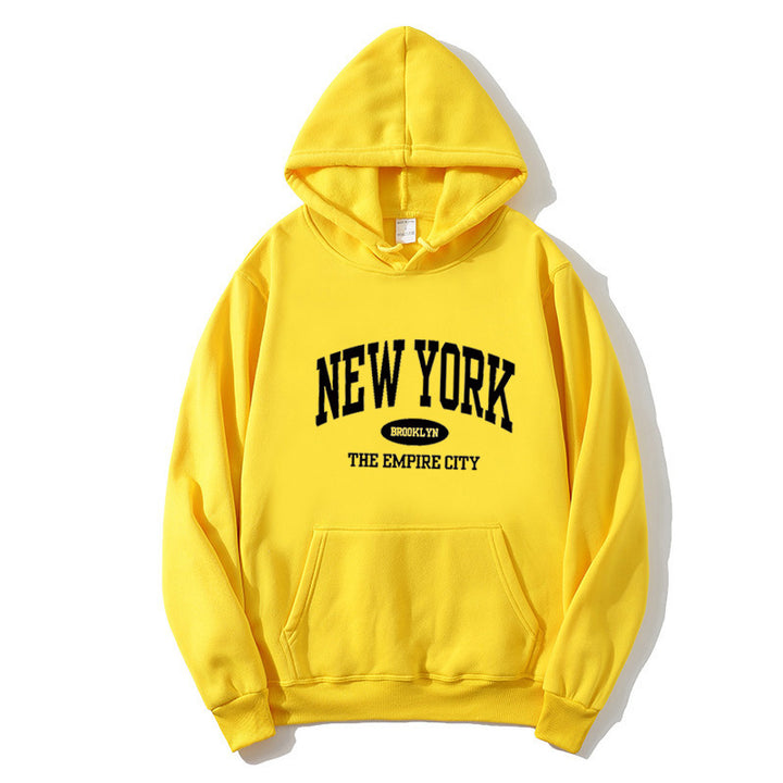 Kvinne behagelig hettegenser med New York-print Skjora