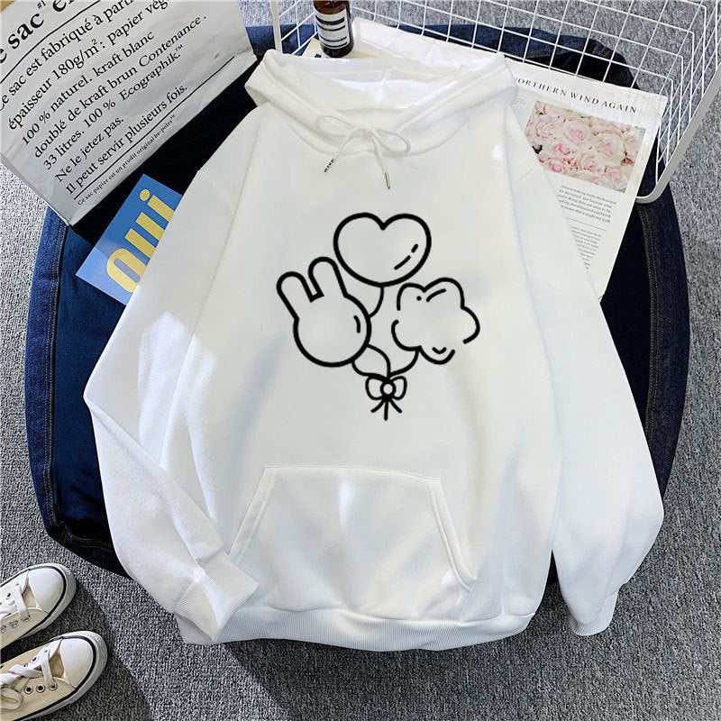 Damen Kapuzenpullover mit verspieltem Grafikdesign Skjora