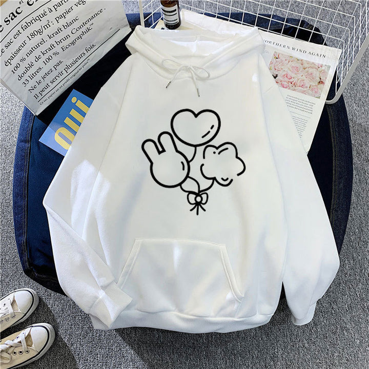 Damen Kapuzenpullover mit verspieltem Grafikdesign Skjora