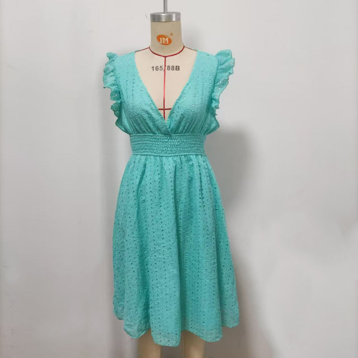 Dame sommerkjole med elegante spiss ermer Skjora