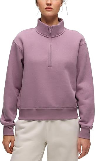 Sporty fleece genser til kvinner med høy krage Skjora