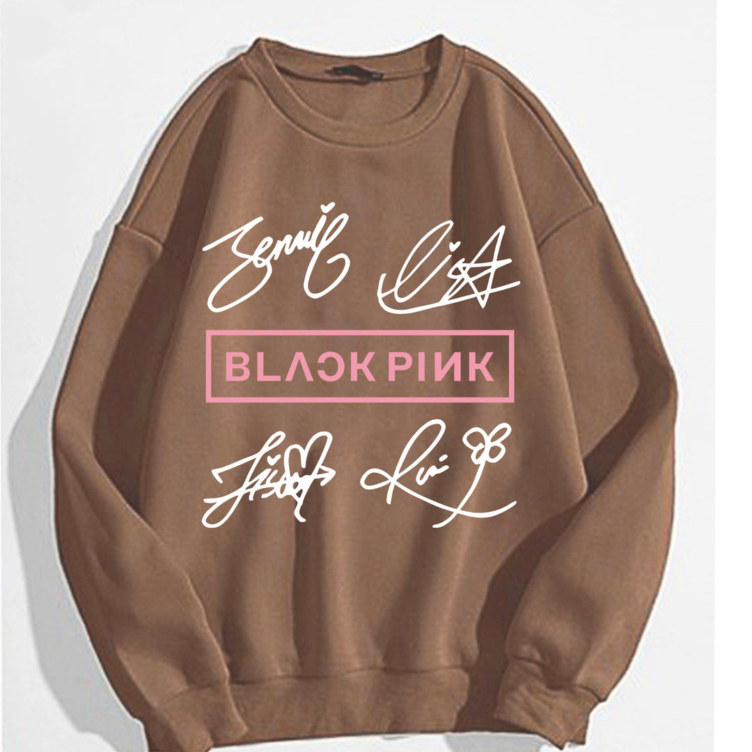 Dame uformell sweatshirt med kreativt signaturmotiv Skjora