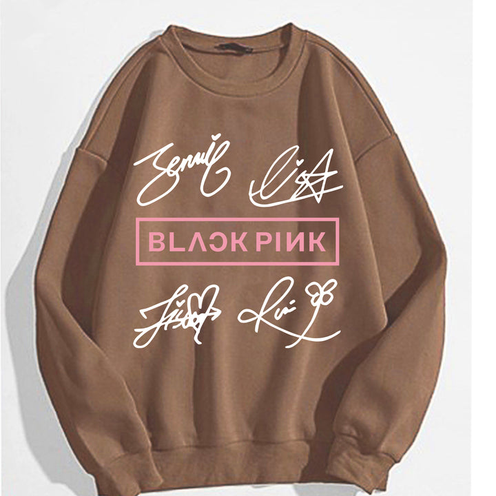 Dame uformell sweatshirt med kreativt signaturmotiv Skjora