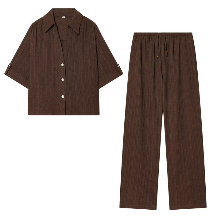 Dame casual bluse med strukturert stoff og overskårne skuldre Skjora