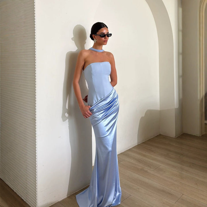 Dame Bodycon Kveldskjole med elegant Drapering Skjora