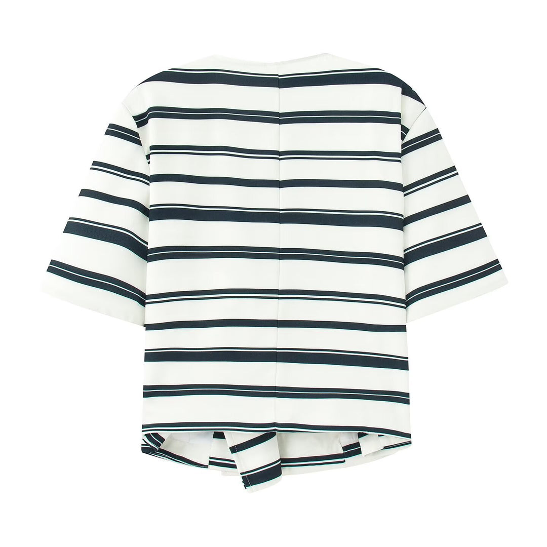 Dame fritidsbukser med elegant stripemønster Skjora