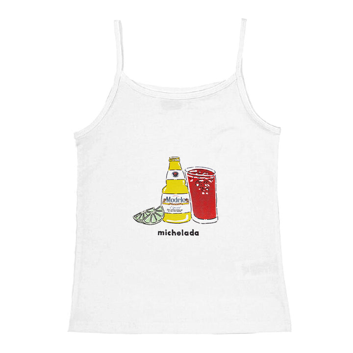 Dame Tanktop med leken gastronomi-motiv Skjora