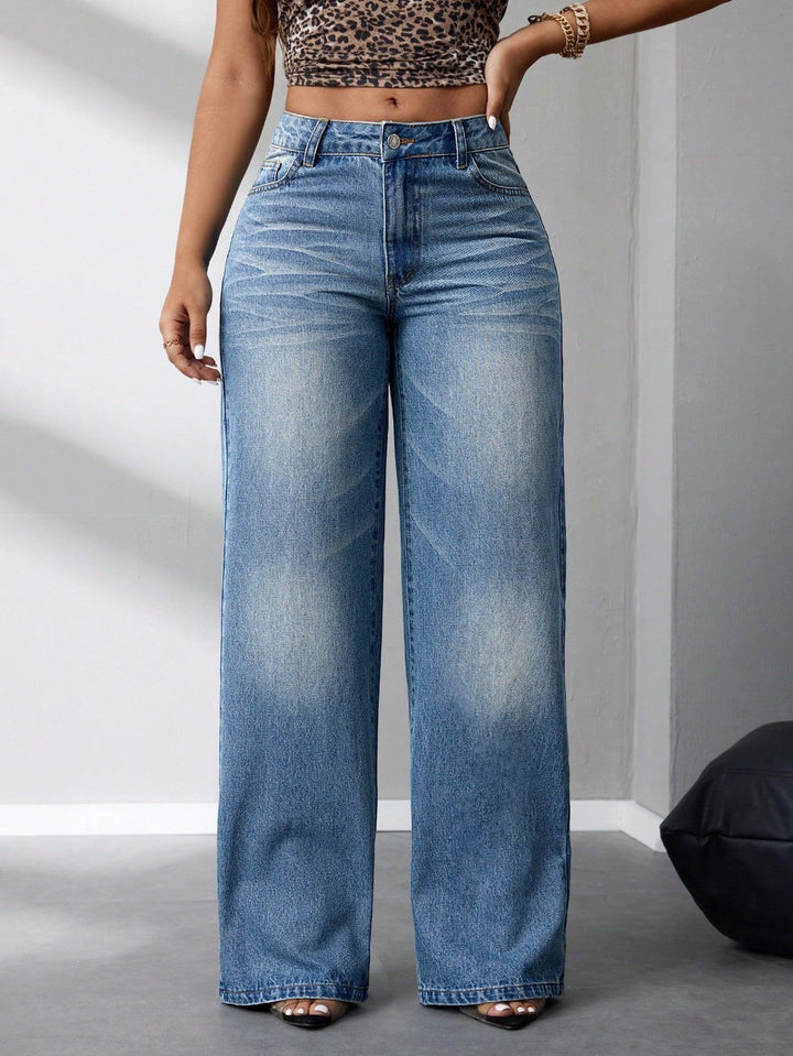 Dames vide høytrykkjeans i en avslappet vintagestil Skjora