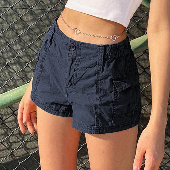 Dame cargo shorts med elastisk midje og praktiske sidelommer Skjora