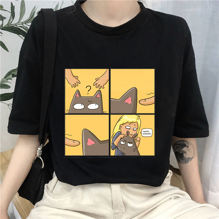 Dame T-skjorte med kreativt kunstmotiv Skjora