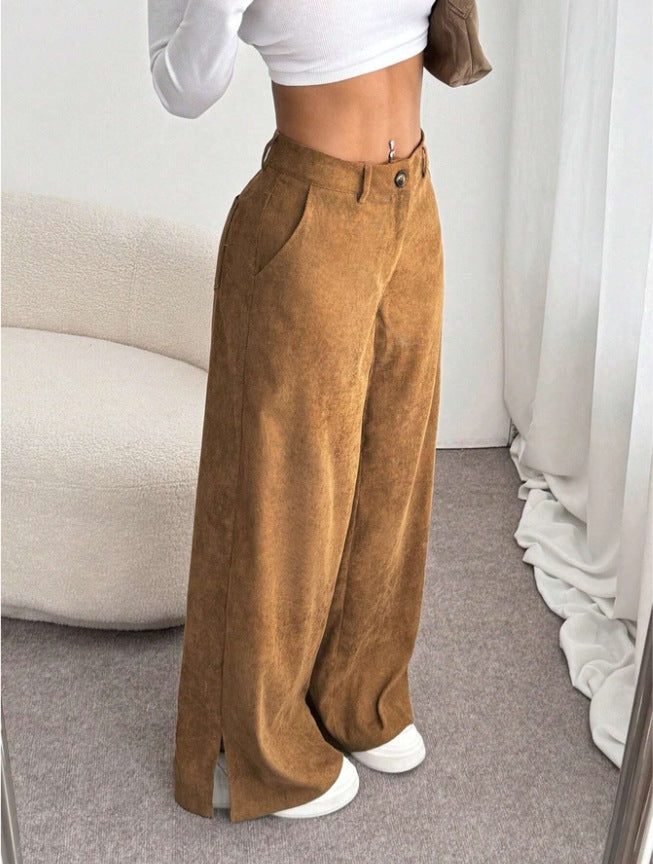 Dame Bred High-Waist Bukser Skjora