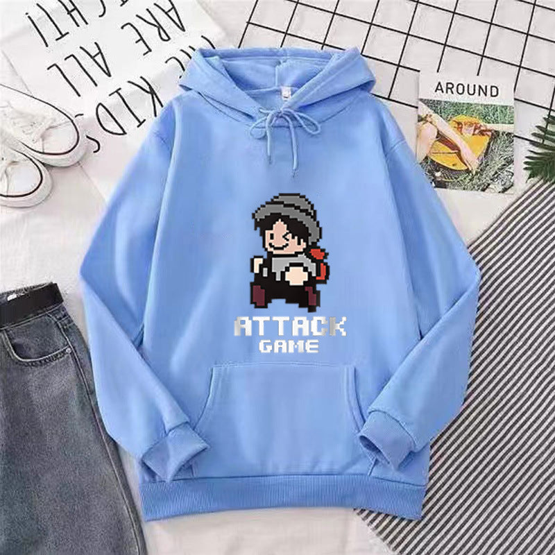 Women's Hoodie with Playful Retro Game Design Skjora