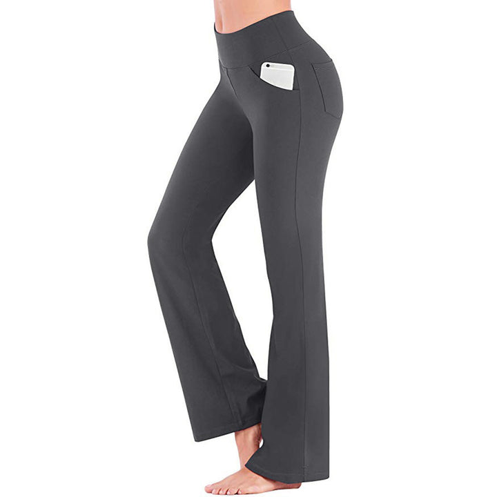 Damer yoga-bukse med høy midje og flagrende snitt Skjora