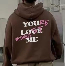 Dame Oversized Hoodie med Inspirerende Trykk Skjora