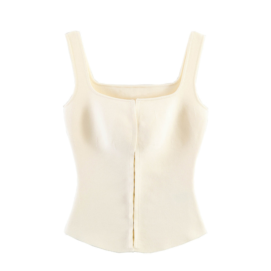 Dame taillert Camisole-top med firkantet utringning og elastisk materiale Skjora