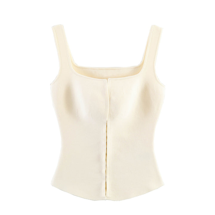 Dame taillert Camisole-top med firkantet utringning og elastisk materiale Skjora