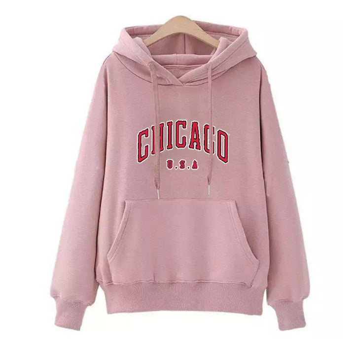 Damen Kapuzenpullover mit urbanem Chicago-Print Skjora