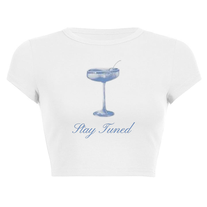 Dame ermeløs Camisole med frisk Cocktailmotiv Skjora