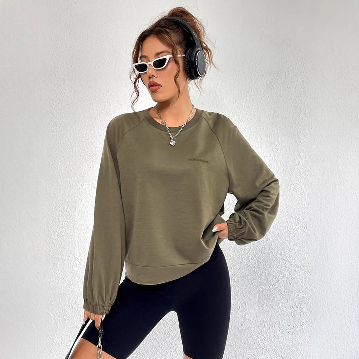 Dames uformell raglan sweatshirt med elastiske mansjetter og minimalistisk design Skjora