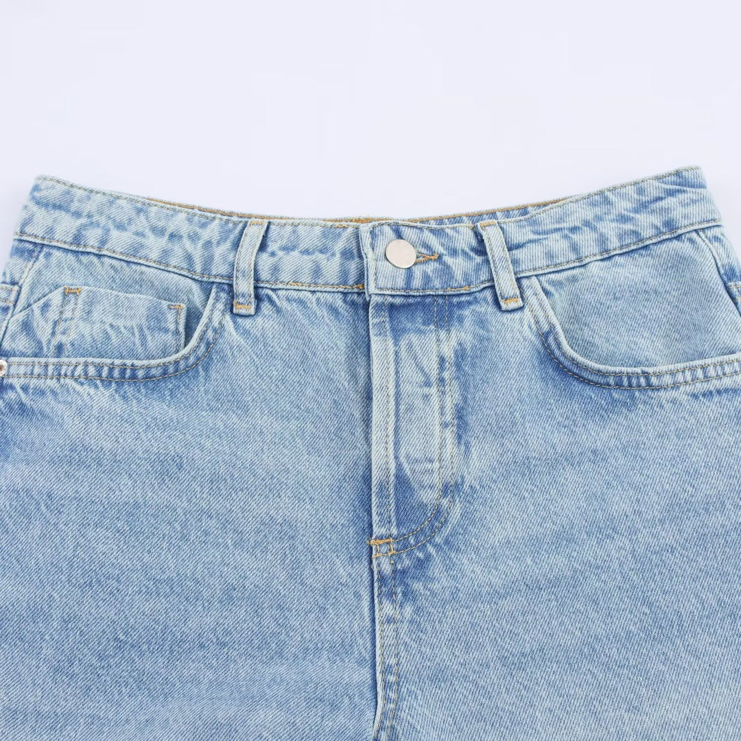 Dame vidde jeans med florale spissapplikasjoner Skjora