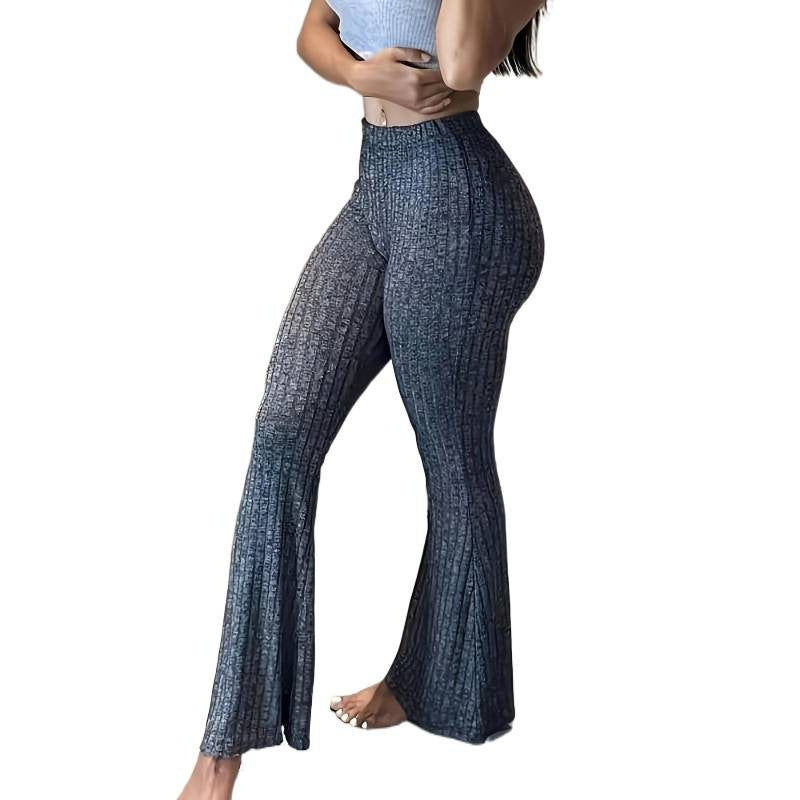 Dame Leggings med høy midje og stilig buksesjekkdesign Skjora