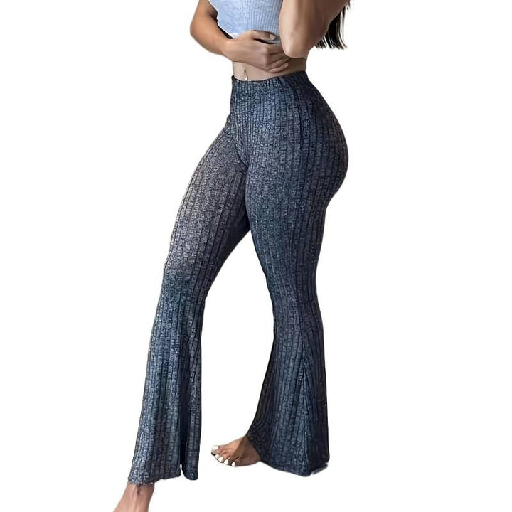 Dame Leggings med høy midje og stilig buksesjekkdesign Skjora