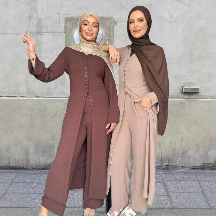Dame jumpsuit med elegant knappedesign og vide ben Skjora