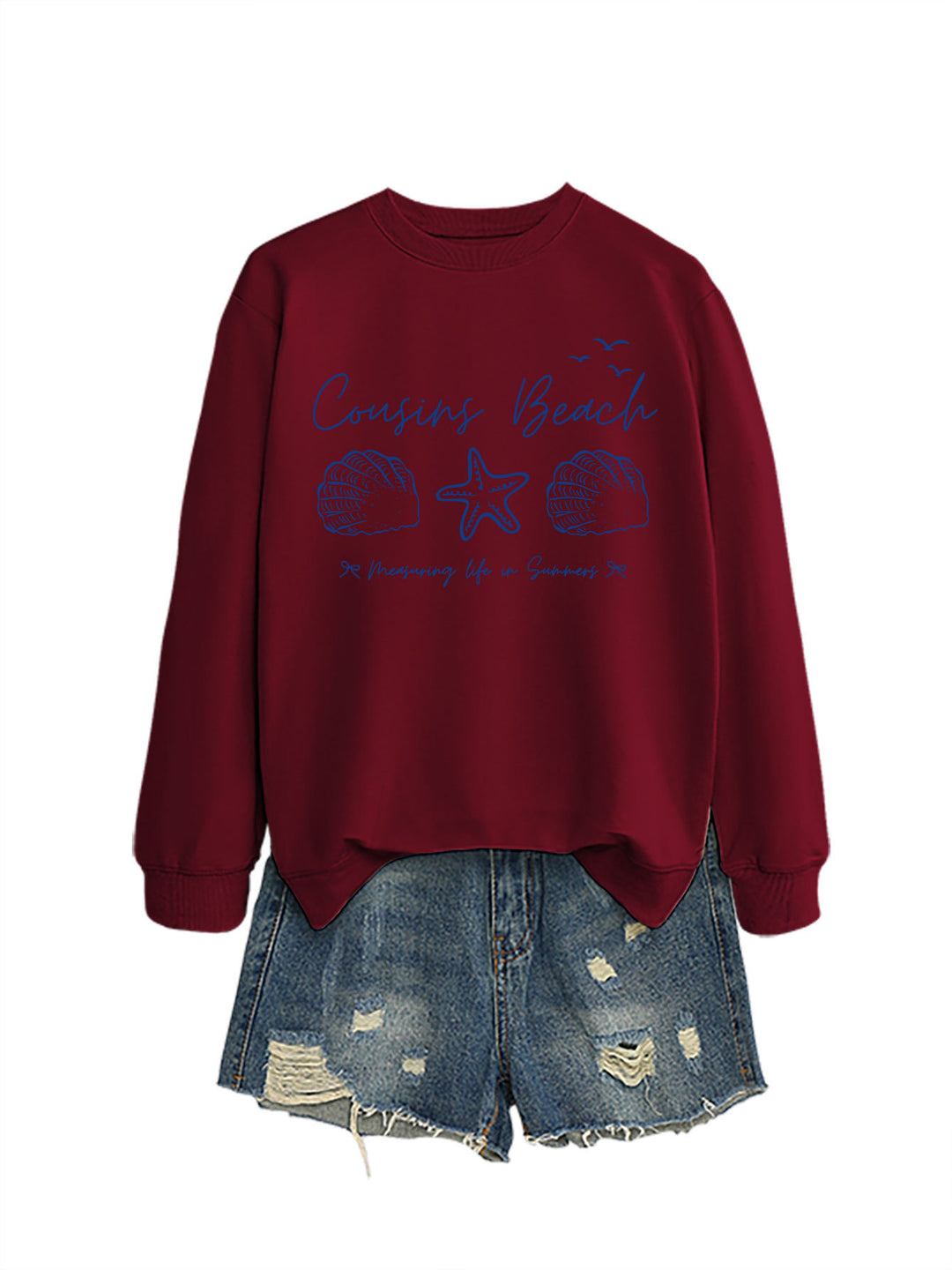 Kvinnelig sweatshirt med maritimt motiv og komfortabel passform Skjora