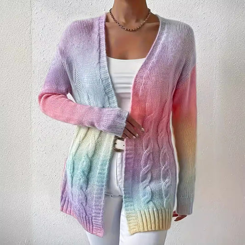 Kvinnens cardigan i moderne gradientfarger Skjora
